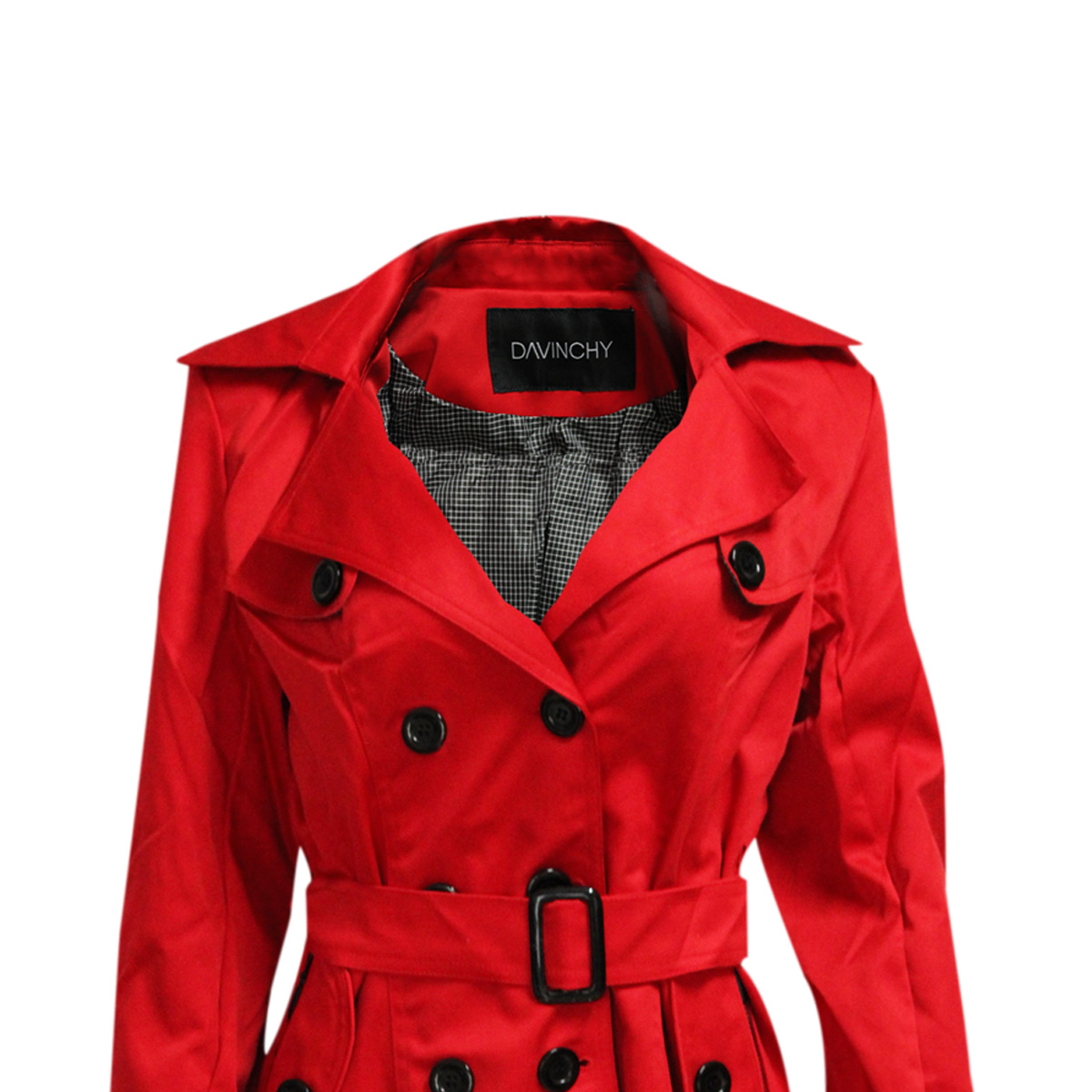 Gabardina Con Solapa Davinchy Para Mujer Casual image number null