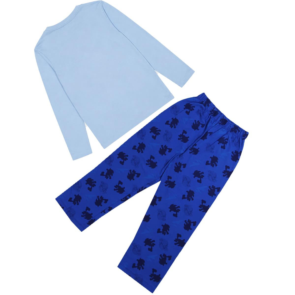 Pijama de Playera Manga Larga y Pantal&oacute;n con Dise&ntilde;o Azul Marino Sonic para Ni&ntilde;o image number null