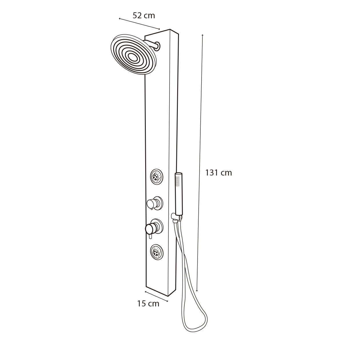 Regadera Tipo Panel Con Regadera Superior Regpsc Mundo Lucido image number null