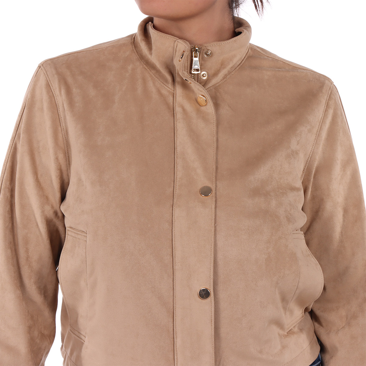Chamarra Suede con Botones Arqueology para Mujer image number null