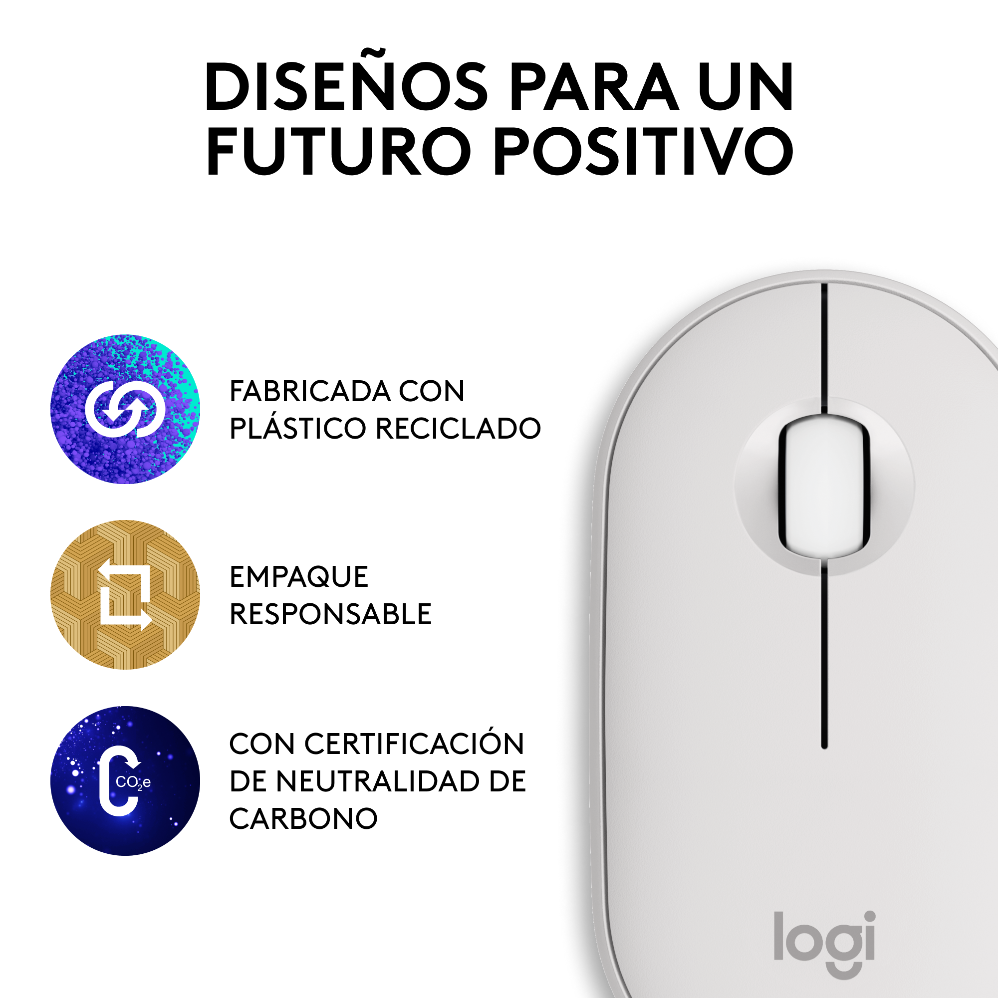 Mouse Inal&aacute;mbrico Pebble 2 M350s image number null