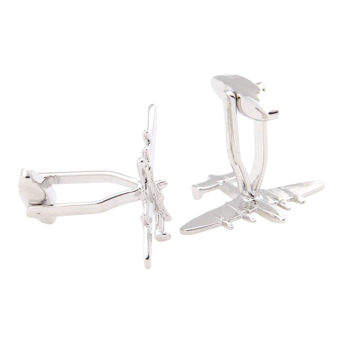 Mancuernillas Avi&oacute;n Plateado Metal Carlo Corinto para Hombre image number null