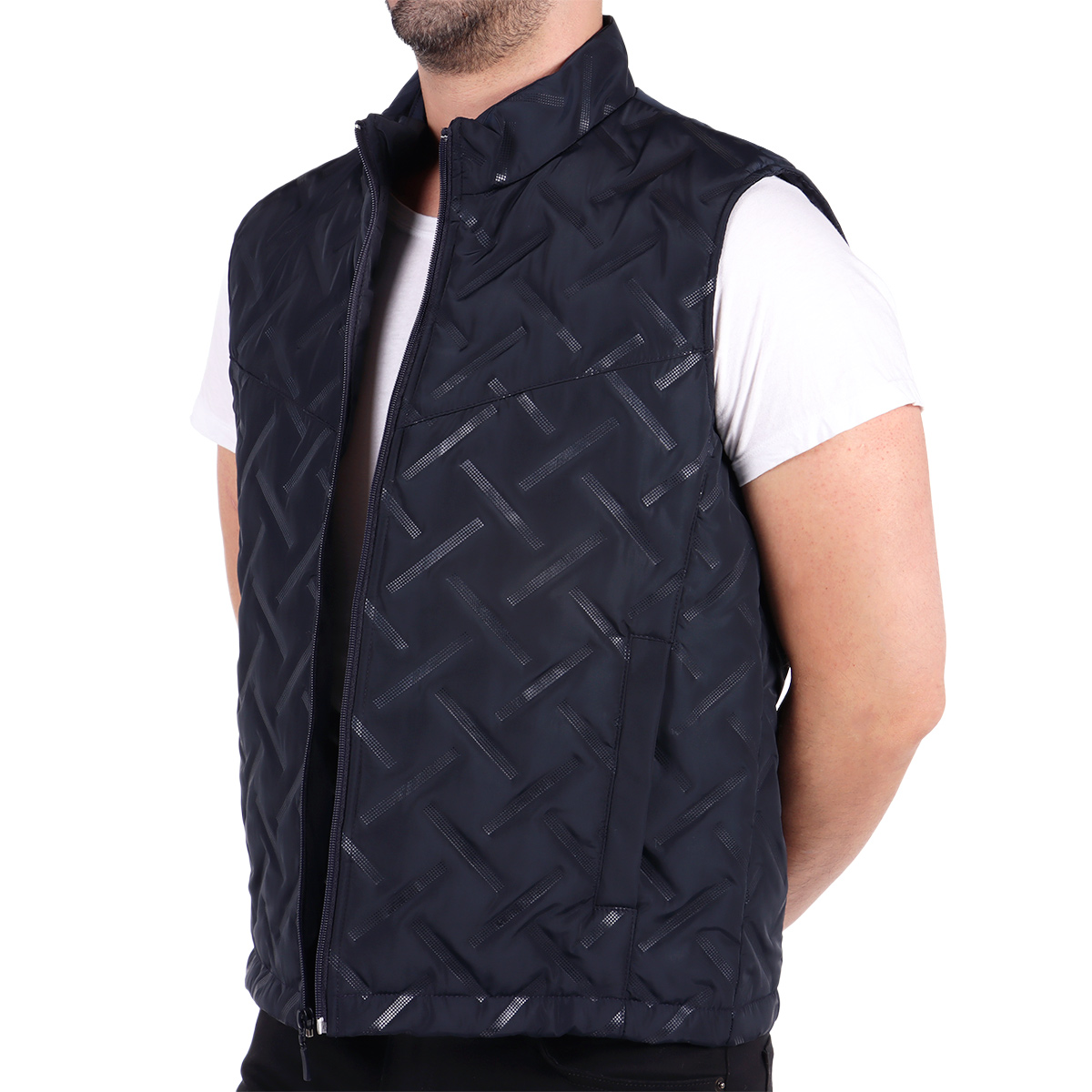Chaleco Capitonado Geom&eacute;trico Carlo Corinto para Hombre image number null