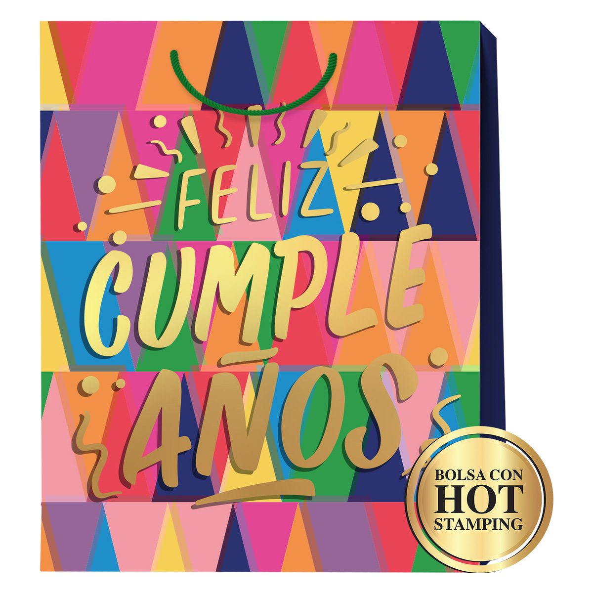 Bolsa de Regalo Grande Cumplea&ntilde;os con Hot Stamping Mate Varios Modelos 1 Pieza image number null