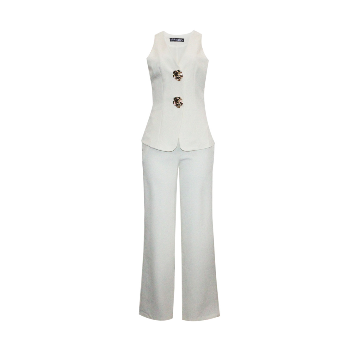 Conjunto Chaleco Con Broches Y Pantal&oacute;n Philosophy Para Mujer Junior image number null