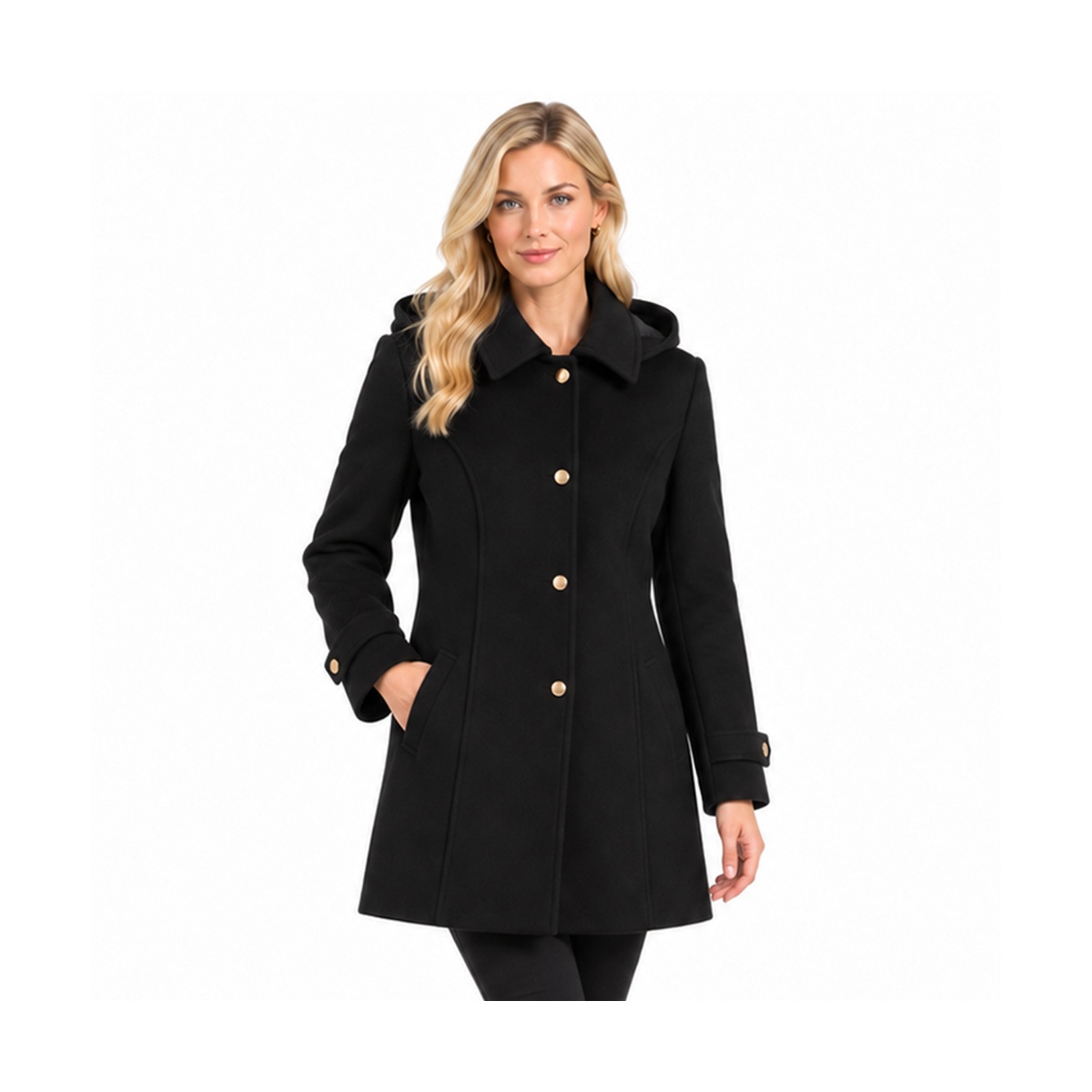 Abrigo Con Capucha Desmontable Jeanious Para Mujer Junior image number null