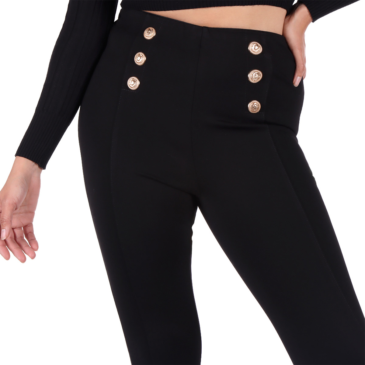 Pantal&oacute;n Legging Recto con Botones Ann Miller Mujer Petite image number null