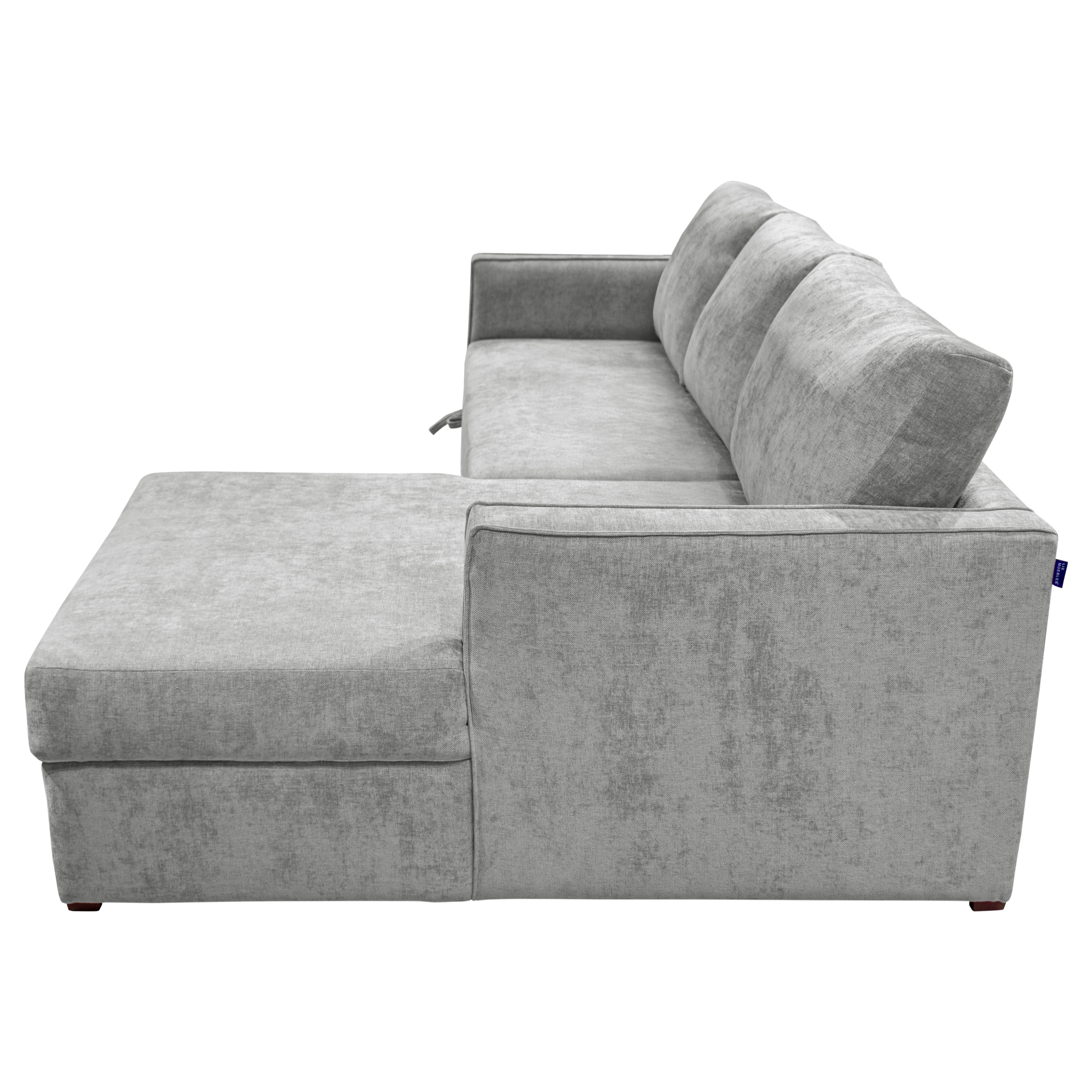 Sof&aacute; Cama Derecho Walnut T Gris Muebles Liz image number null