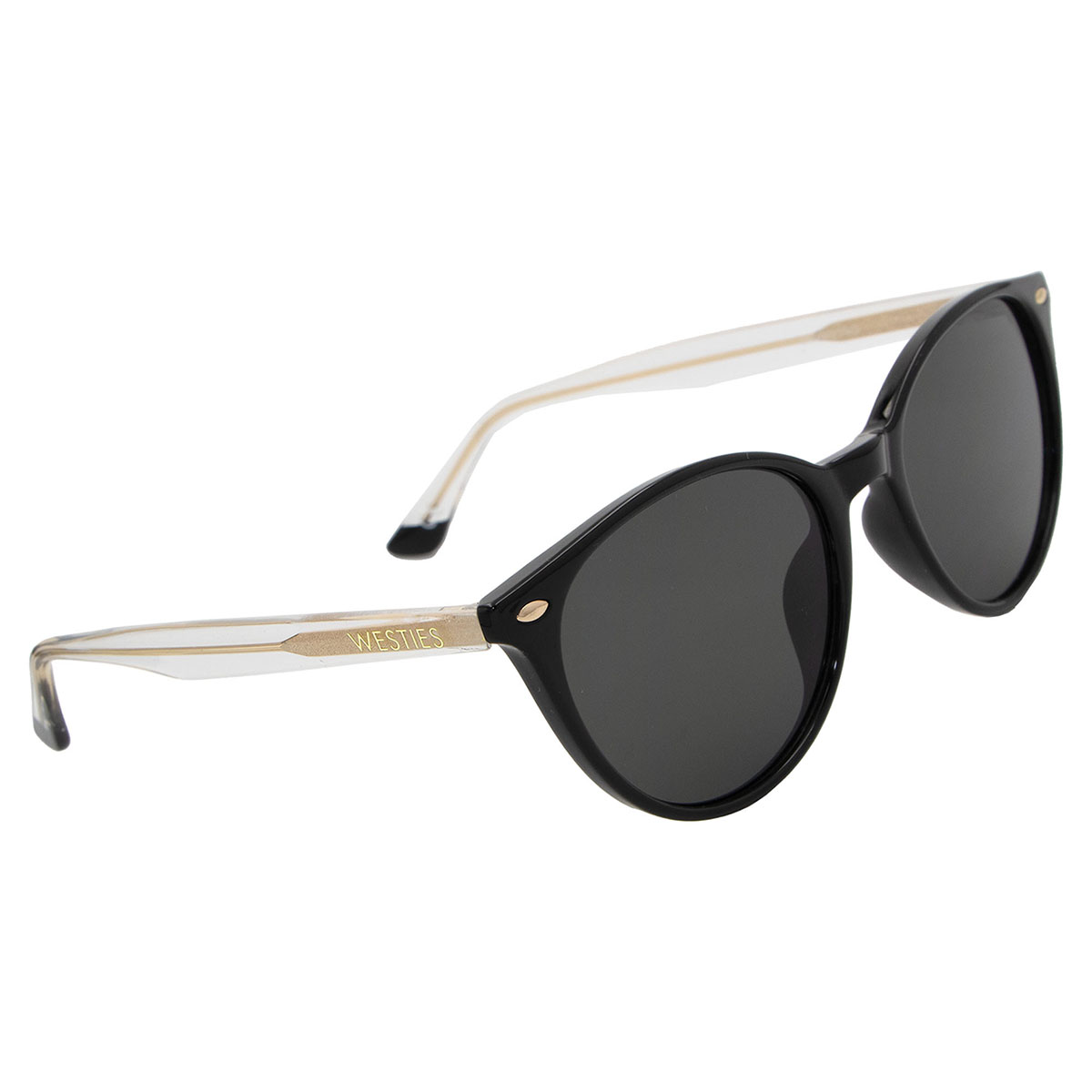 Lentes De Sol Redondos Pasta Negro Micas Negras Unisex Westies image number null