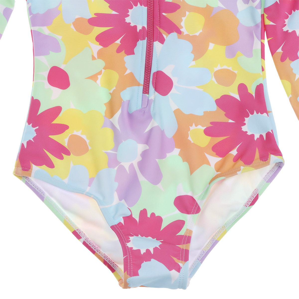 Traje de Ba&ntilde;o Manga Larga Flores Medio Cierre Jeanious Ni&ntilde;a image number null