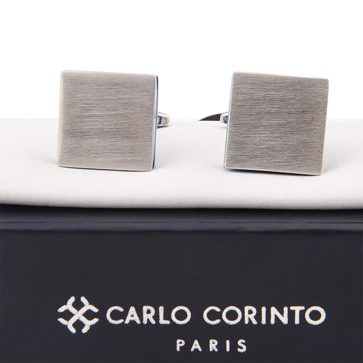Mancuernillas Cuadradas Plata Carlo Corinto para Hombre image number null