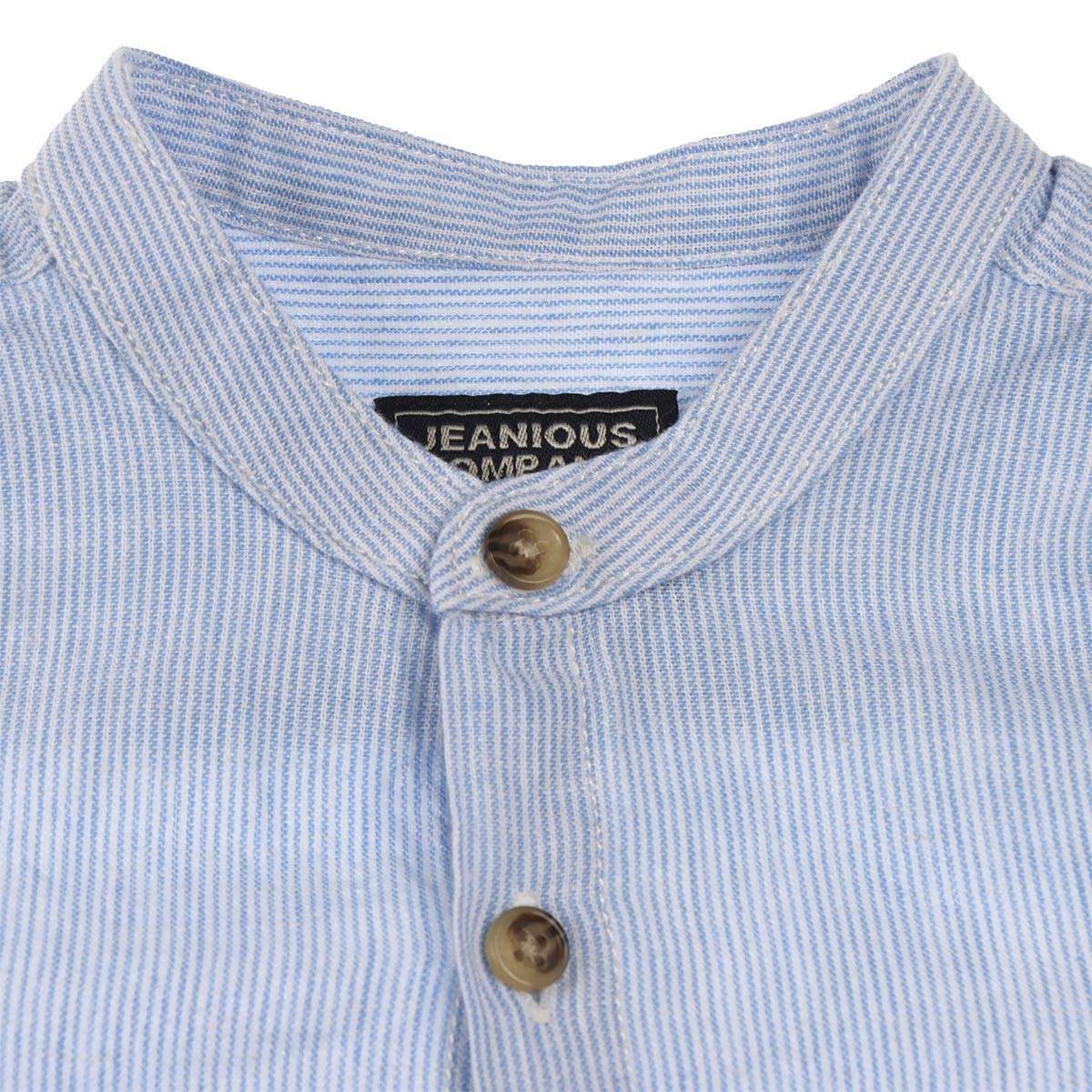 Camisa Cuello Mao Lino Algod&oacute;n Rayas Jeanious Ni&ntilde;o Toddler image number null