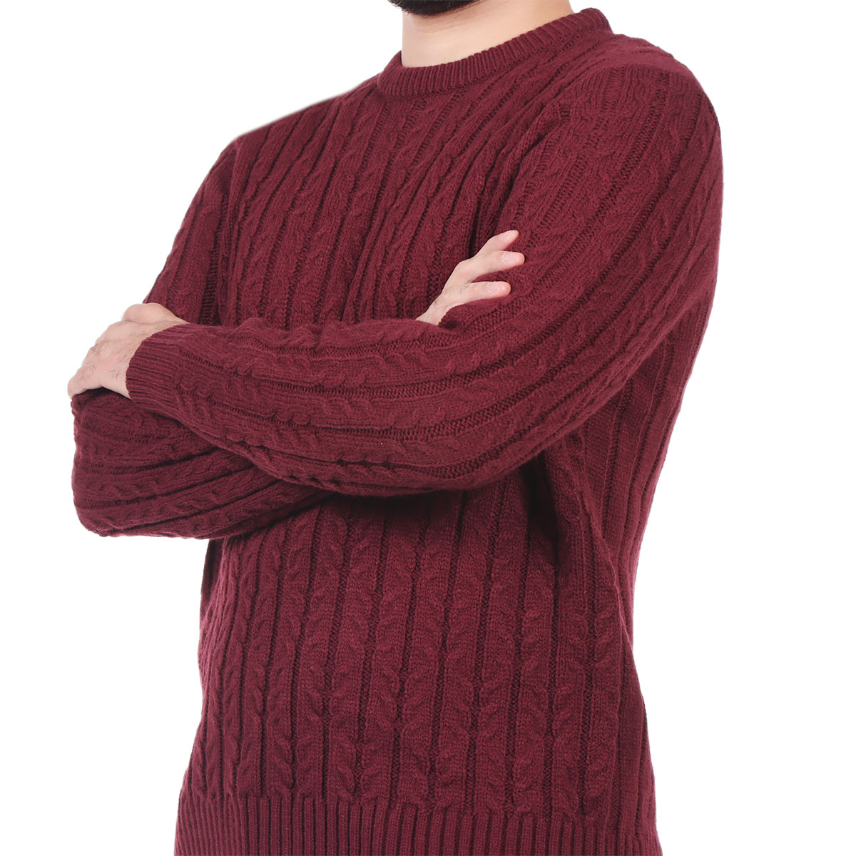 Su&eacute;ter Cuello Redondo Trenzado Lana Acr&iacute;lico OVS Hombre image number null
