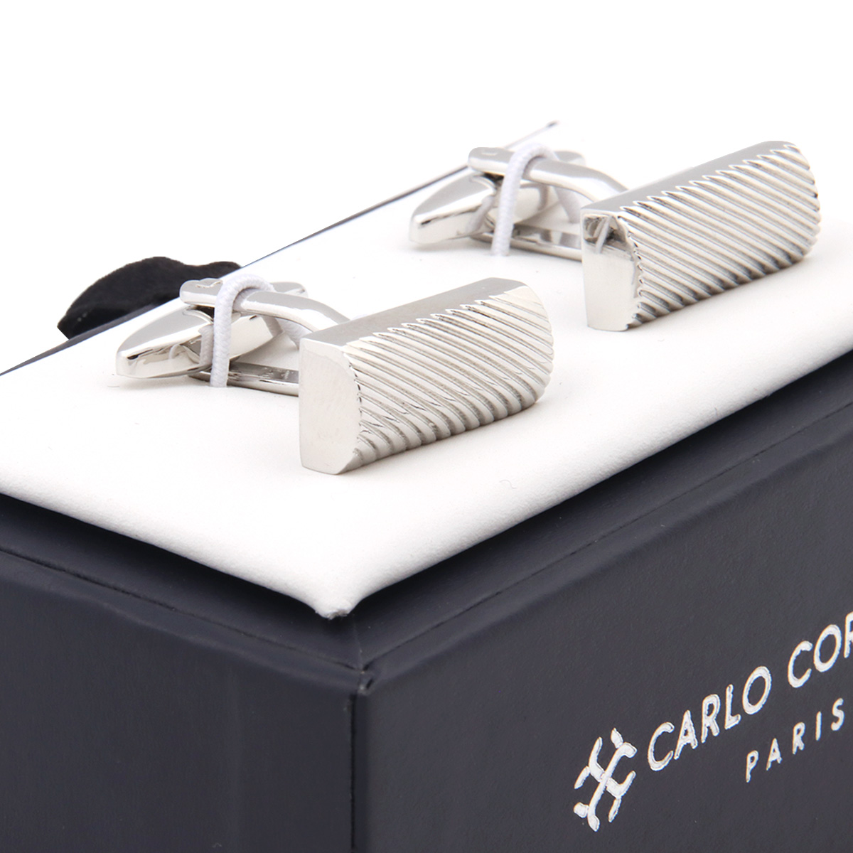 Mancuernillas Plata Dise&ntilde;o Tubular Carlo Corinto para Hombre image number null