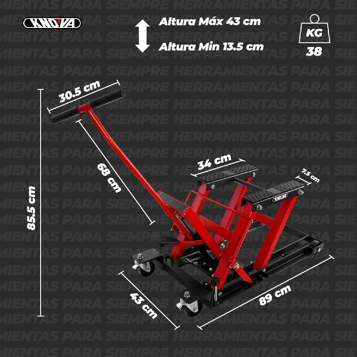 ELEVADOR DE MOTOCICLETA 680 KG KN 7404-680  KNOVA image number null