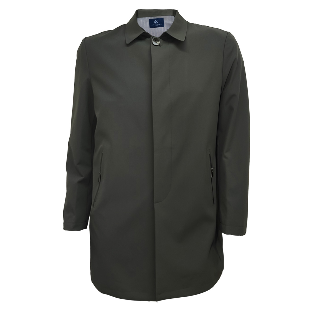 Gabardina con Cuello Camisero Regular Fit Carlo Corinto Verde Oscuro para Hombre image number null