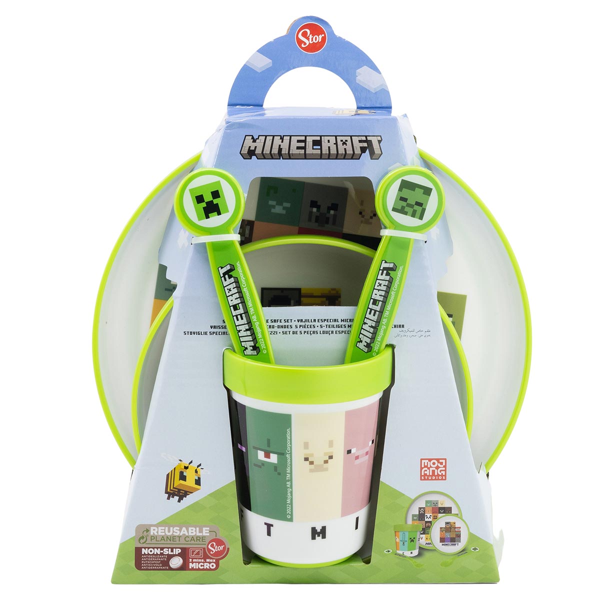 Vajilla Infantil Minecraft Verde 5Pz image number null