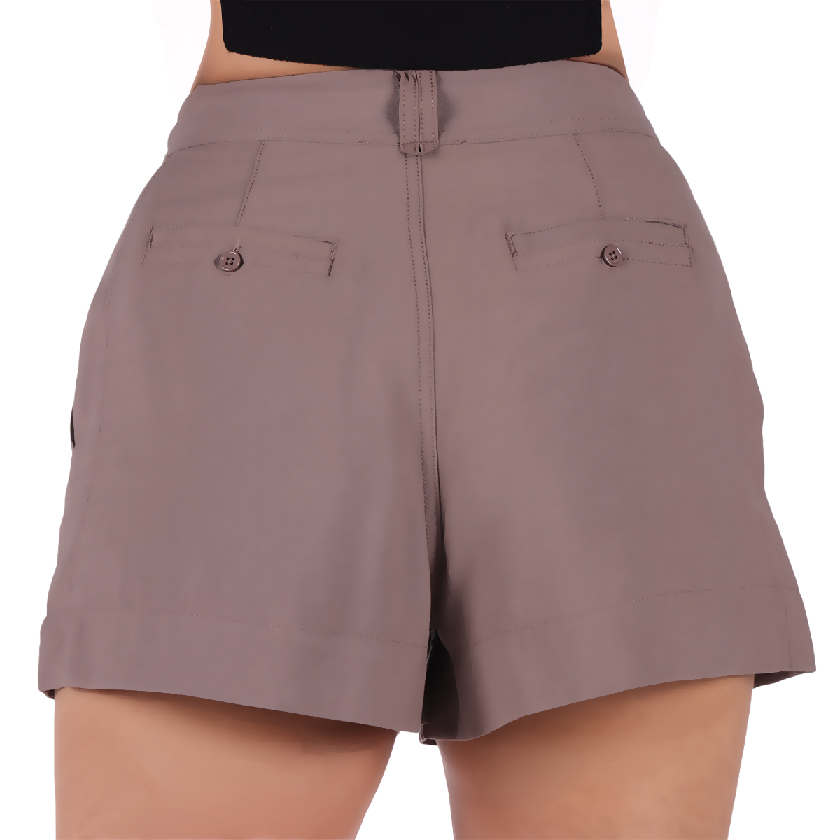 Short Cintura Alta Pliegues Casual Elegante Dex Mujer image number null