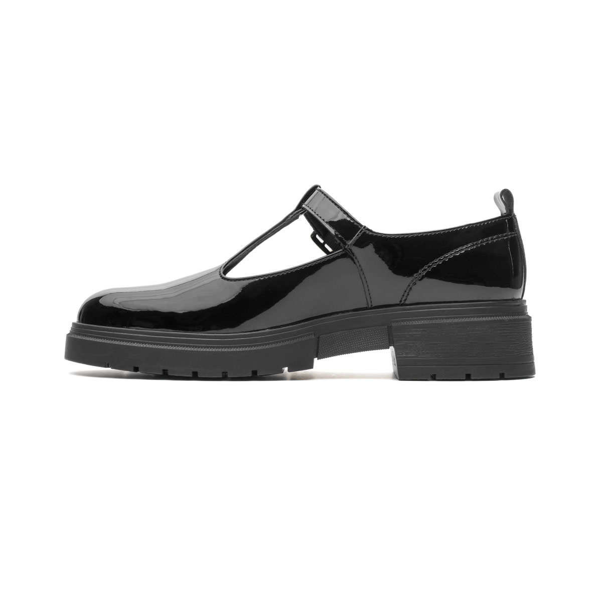 Zapato Escolar en Charol Antica Flexi Suela Gruesa Ajuste Hebilla para Ni&ntilde;a image number null