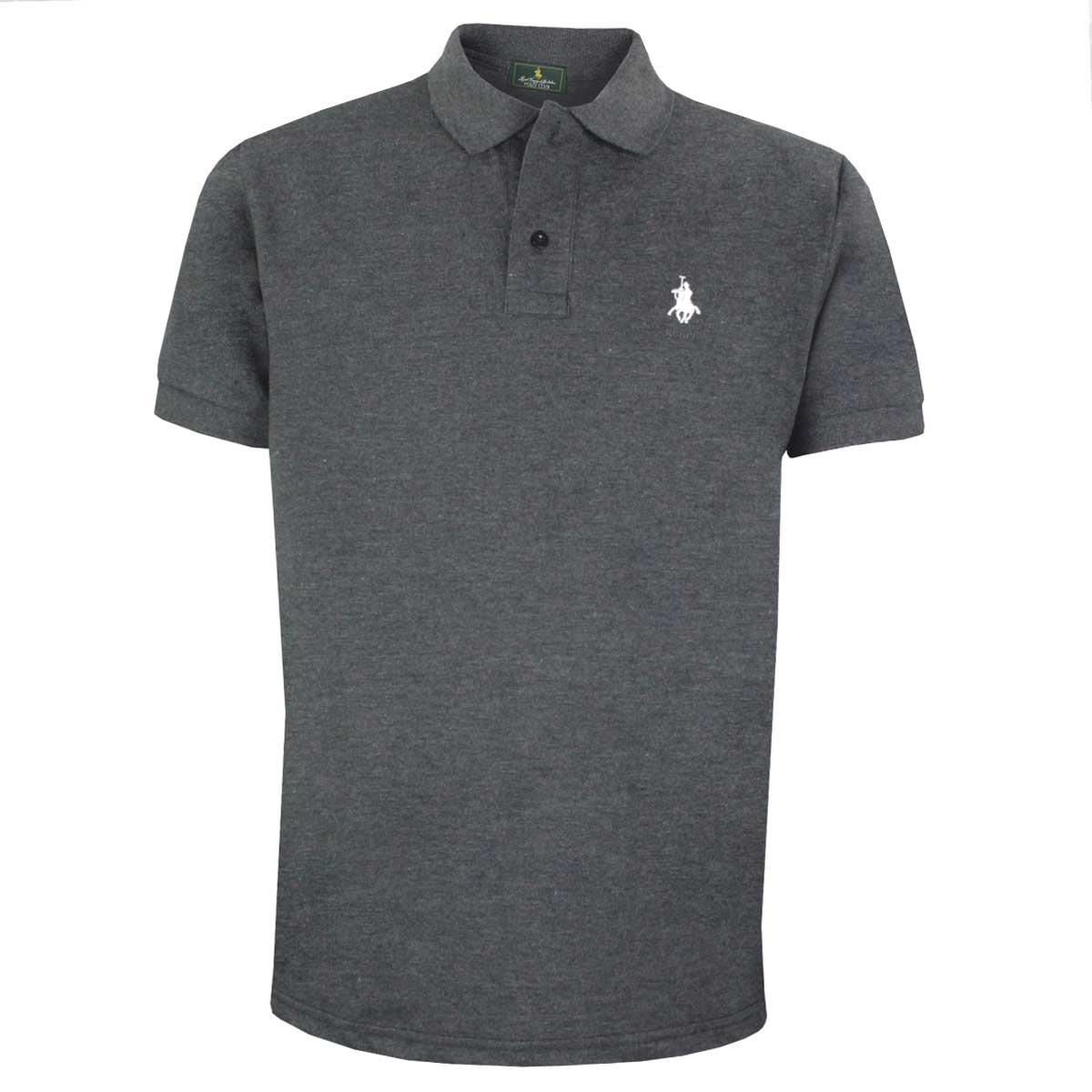 Playera Talla Plus Polo Manga Corta Jaspe Negro RCB Polo Club Modelo elo 104Bpngo Para Hombre image number null