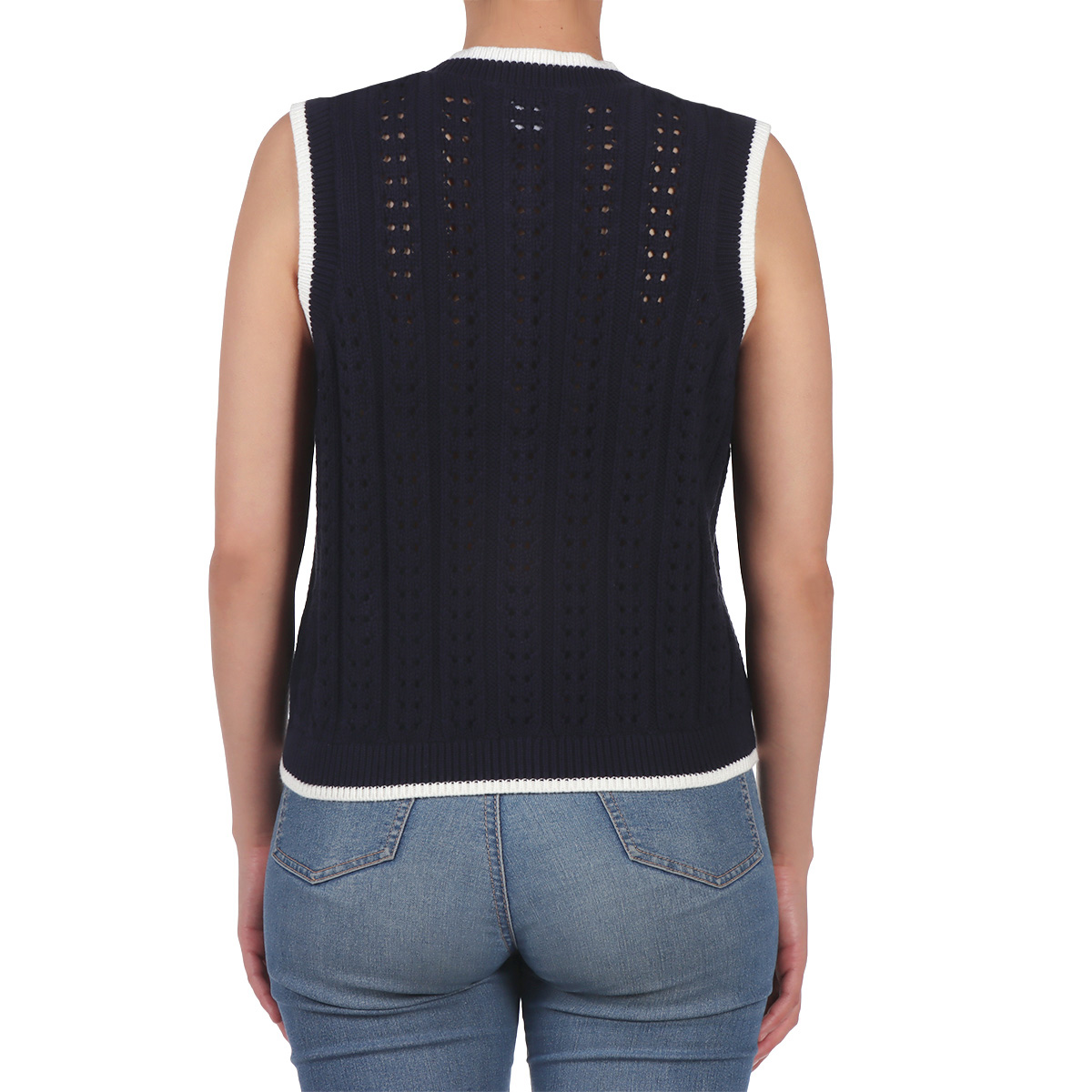 Chaleco de Punto Calado Botones OVS para Mujer image number null