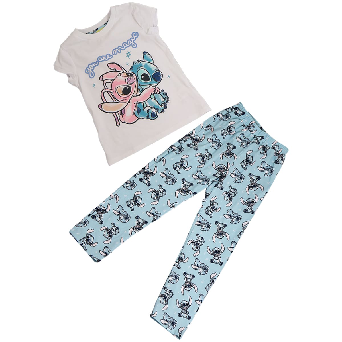 Pijama de Playera Manga Corta con Pantal&oacute;n Dise&ntilde;o Stitch Disney para Ni&ntilde;a image number null