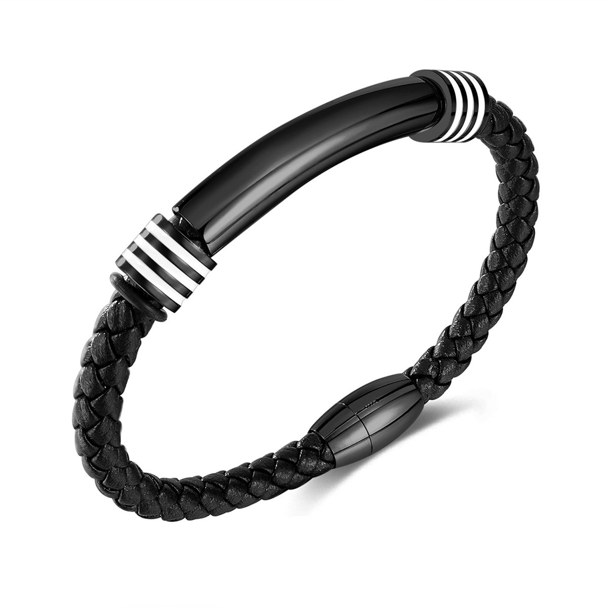 Brazalete Lc Negro/Plateado Sin Piedra Pulido image number null