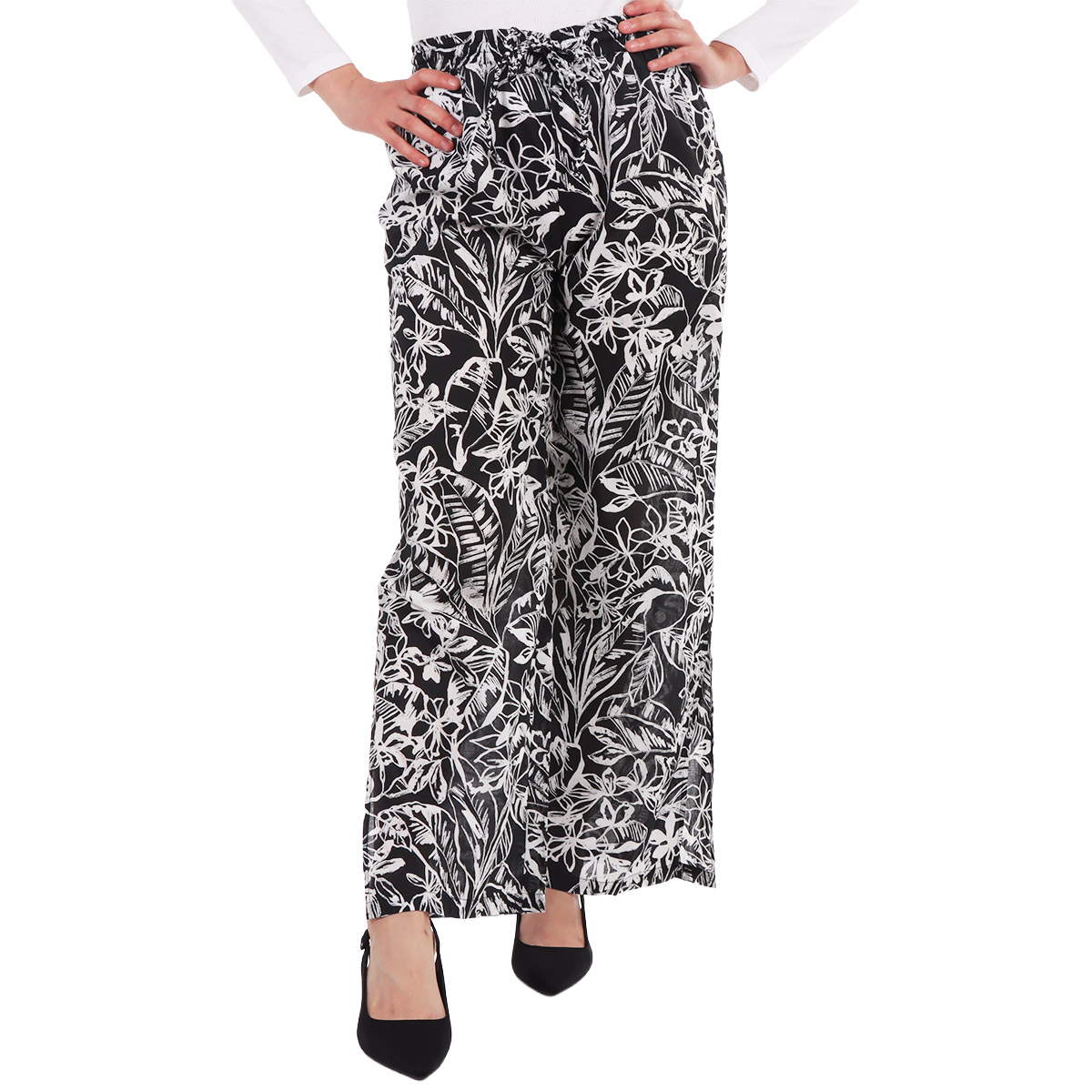 Pantal&oacute;n Amplio Estampado Floral OVS para Mujer image number null