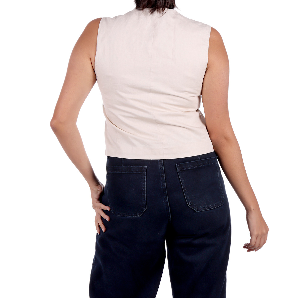 Chaleco Lino Algod&oacute;n con Botones Arqueology para Mujer image number null
