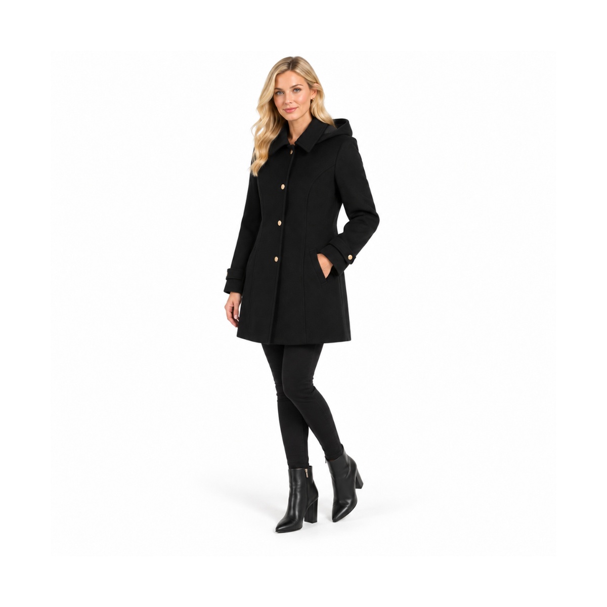 Abrigo Con Capucha Desmontable Jeanious Para Mujer Junior image number null
