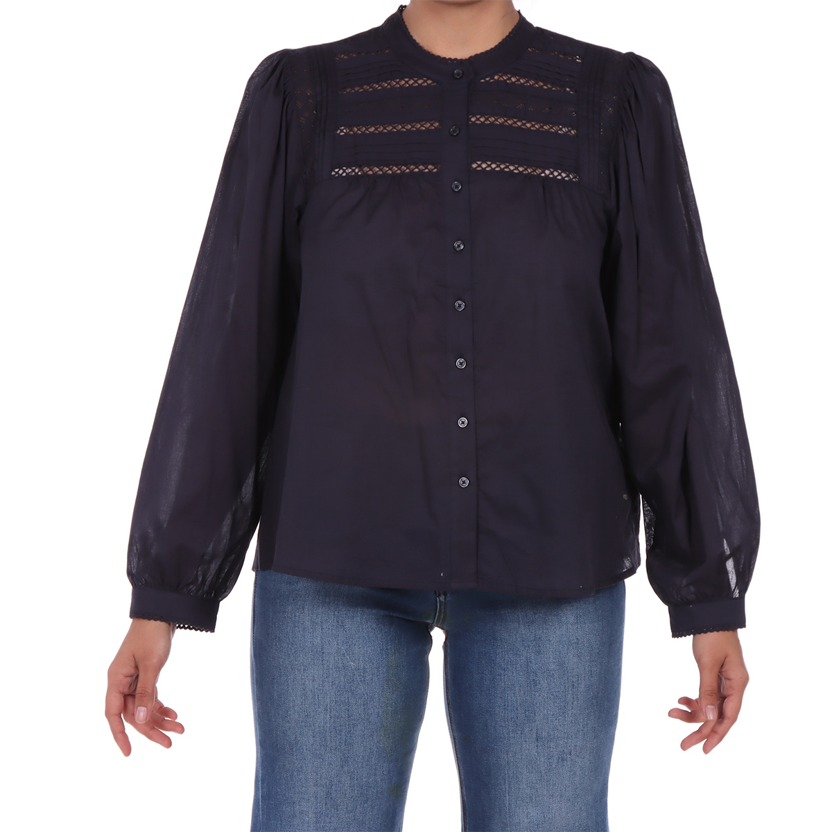 Blusa de Encaje y Manga Larga Arqueology para Mujer image number null
