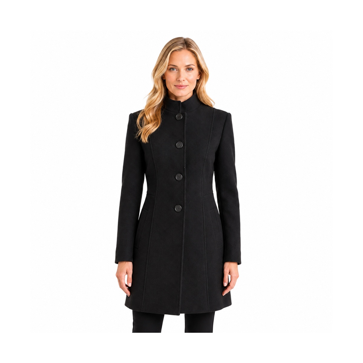 Abrigo Cuello Mao Botones Al Frente Jeanious Para Mujer Junior image number null