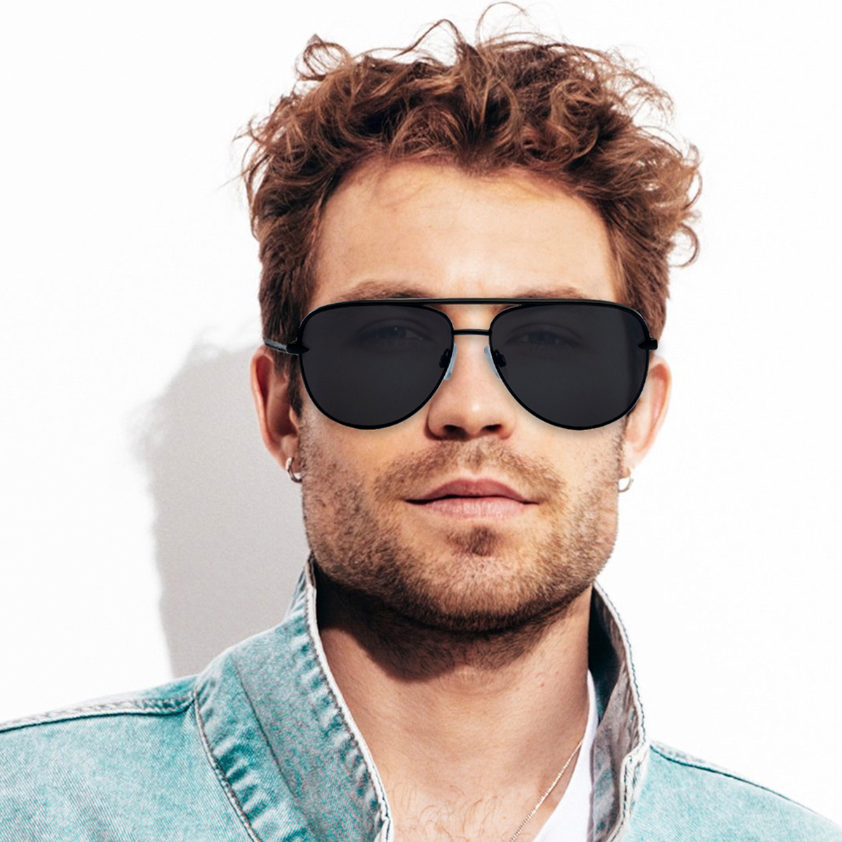 Lentes De Sol Aviadores Micas Negras Mossimo Para Hombre image number null