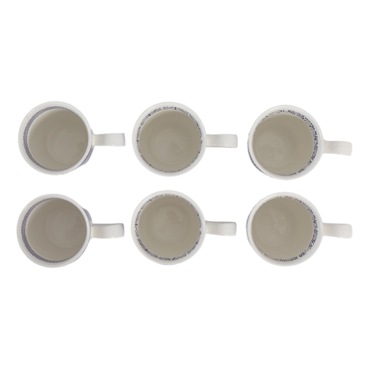 Set 6 Tazas Vintage Home Azul y Blanco image number null