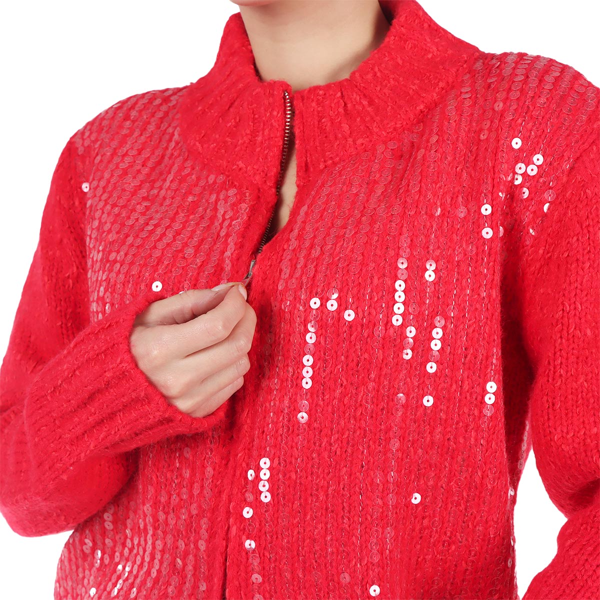 Su&eacute;ter con Cremallera y Lentejuelas Ann Miller para Mujer image number null