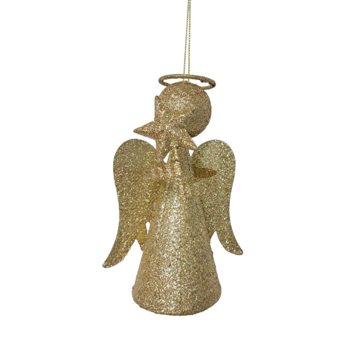 Colgante Navide&ntilde;o De &Aacute;ngel Dorado De Metal 12X7X15Cm image number null