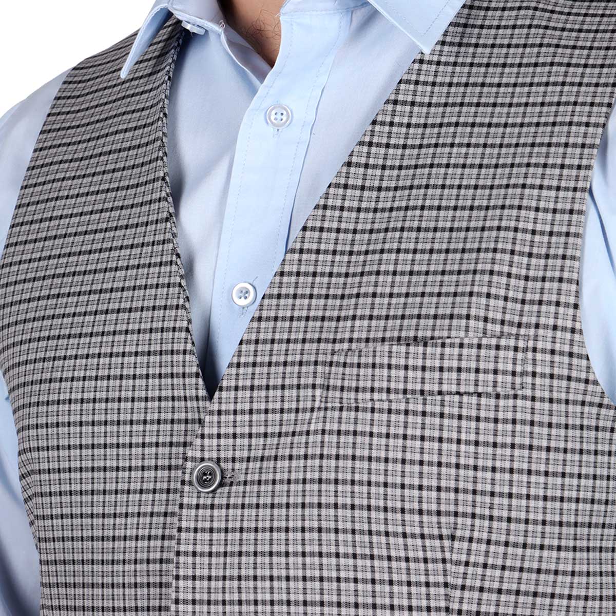 Chaleco Cuadros Cuello V con Botones Bruno Magnani Hombre image number null