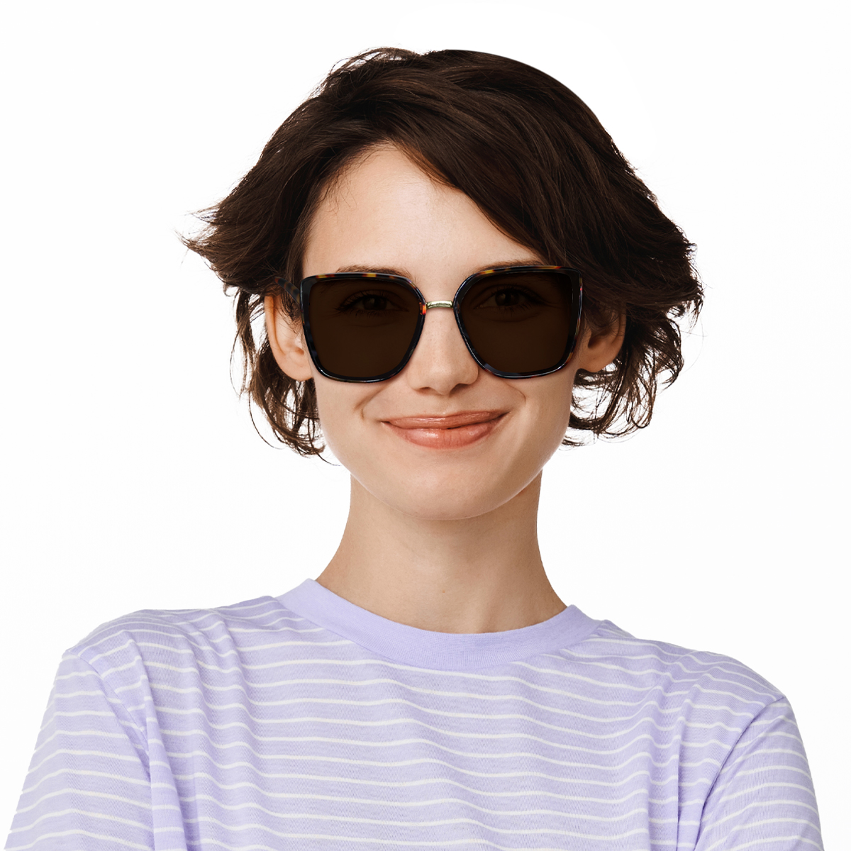 Lentes de Sol cuadrados pasta carey mica caf&eacute; Mossimo image number null