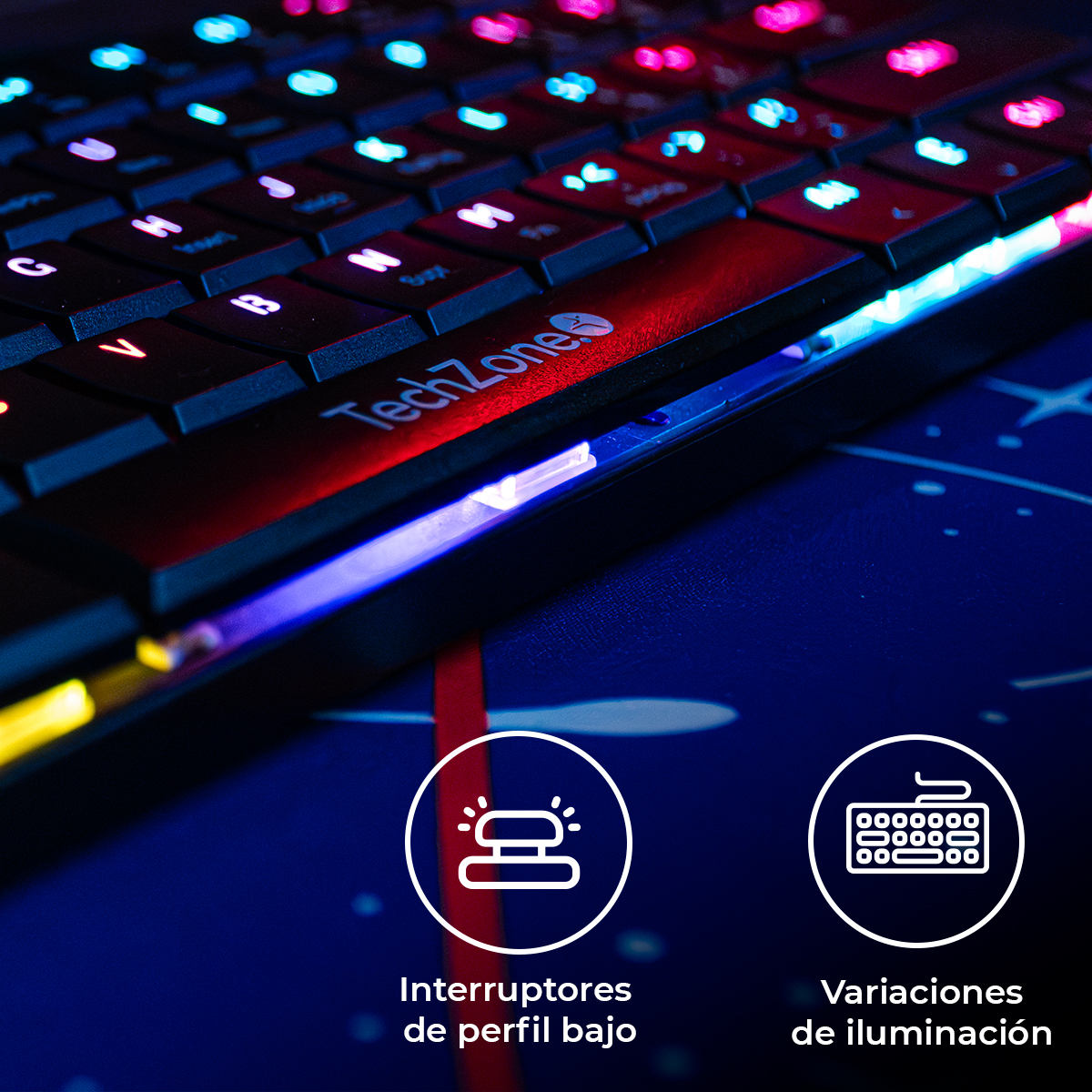 Teclado Al&aacute;mbrico Mecanico Techzone 61 Teclas image number null