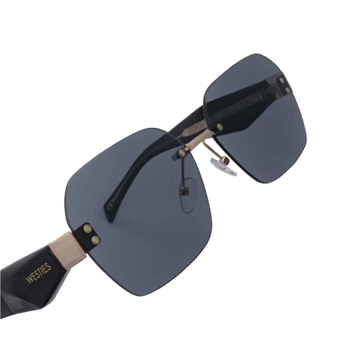 Lentes de Sol cuadrados metal dorado pasta negra Westies image number null