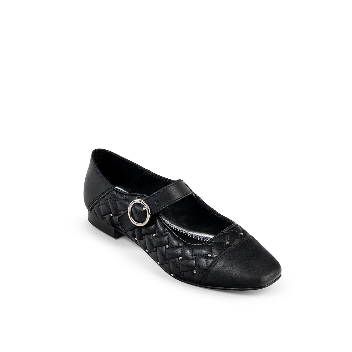 Balerina con Aplicaciones Brantano Negro Ajuste Hebilla para Mujer image number null