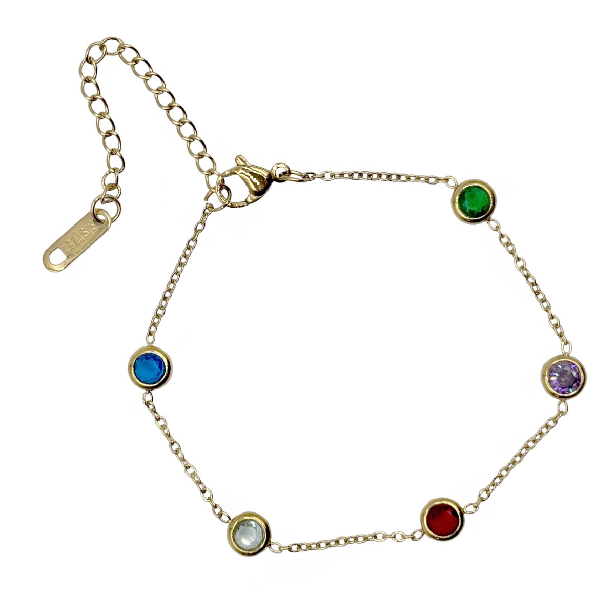 Pulsera Multi Cristales Colores Aktuales Para Mujer image number null