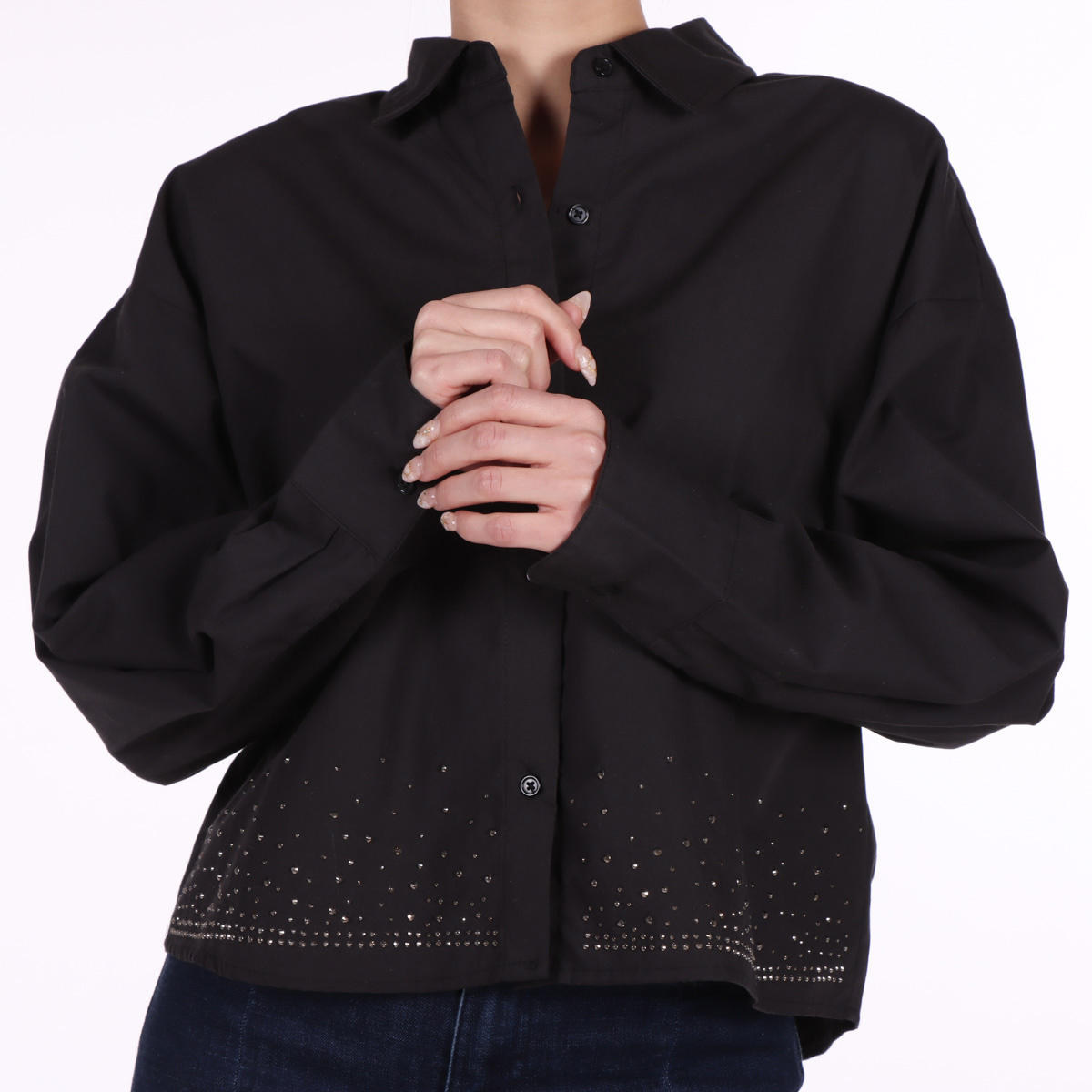 Blusa Piedras Elegante Manga Larga Lifestyler para Mujer image number null