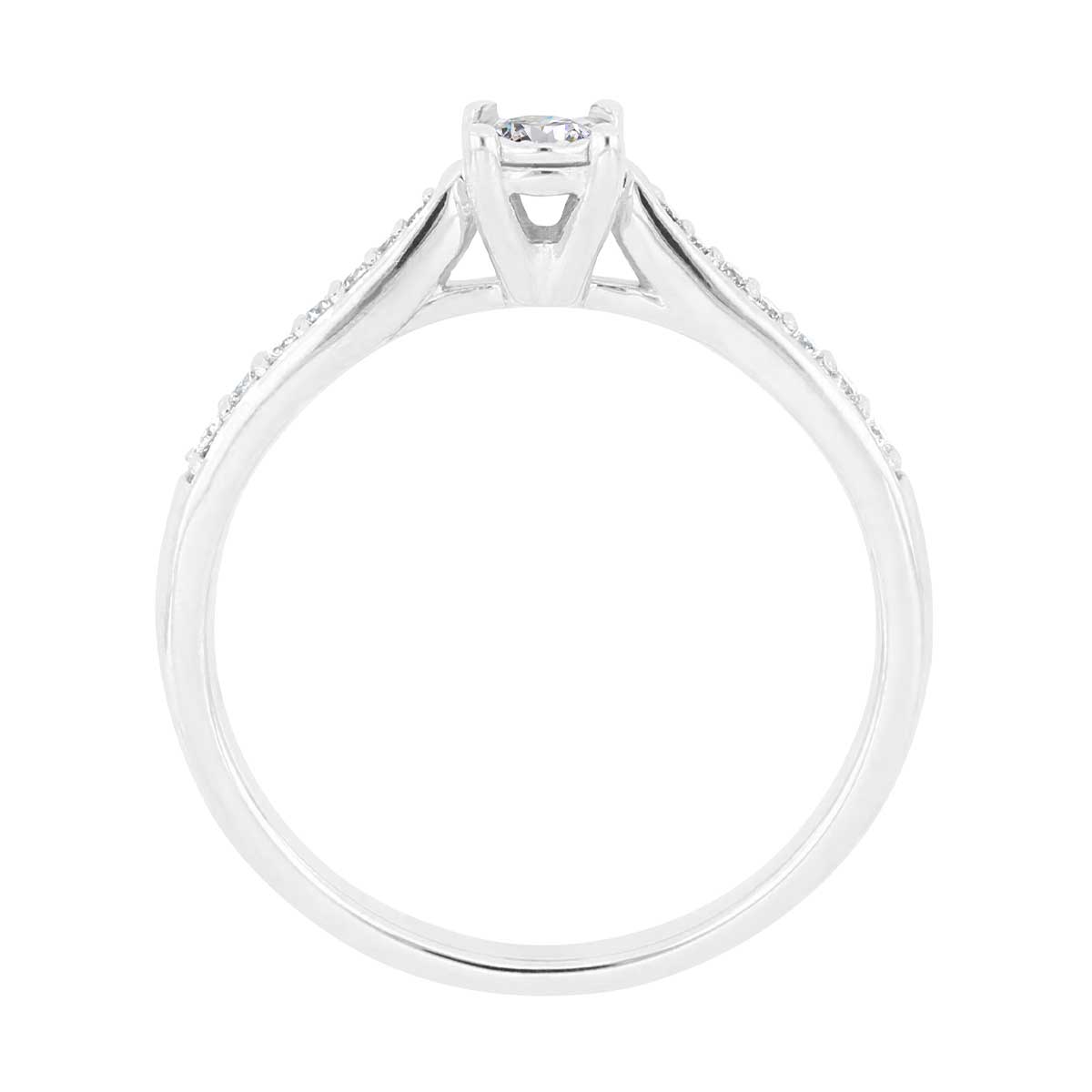 Solitario Oro Blanco 14K y 0.16 ct Diamante Romanza image number null