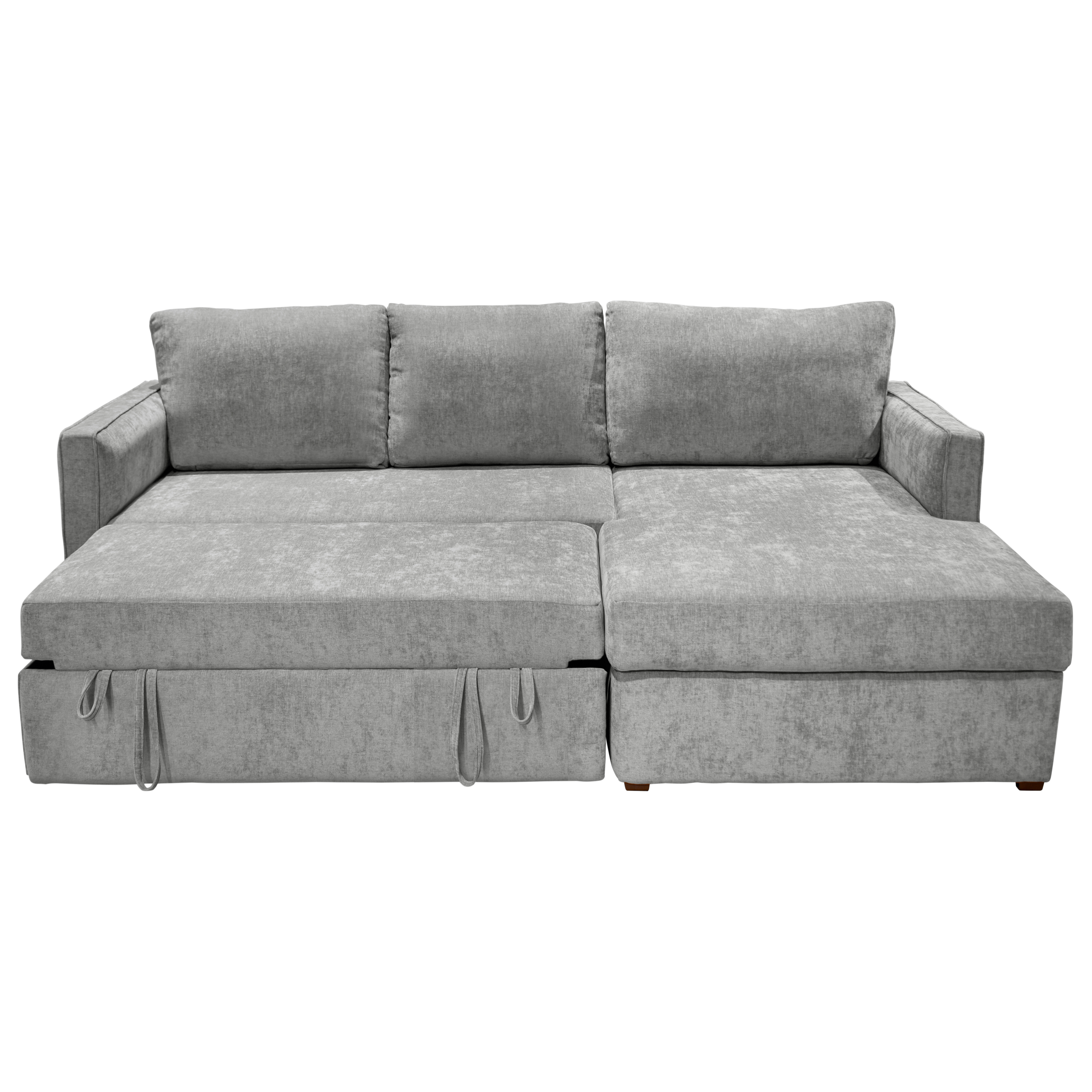 Sof&aacute; Cama Derecho Walnut T Gris Muebles Liz image number null