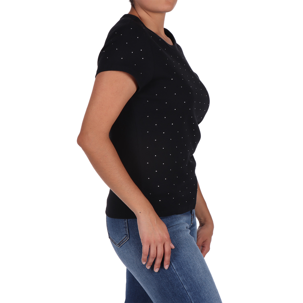 Playera Maga Corta Pedrer&iacute;a Chic Jeanious para Mujer image number null