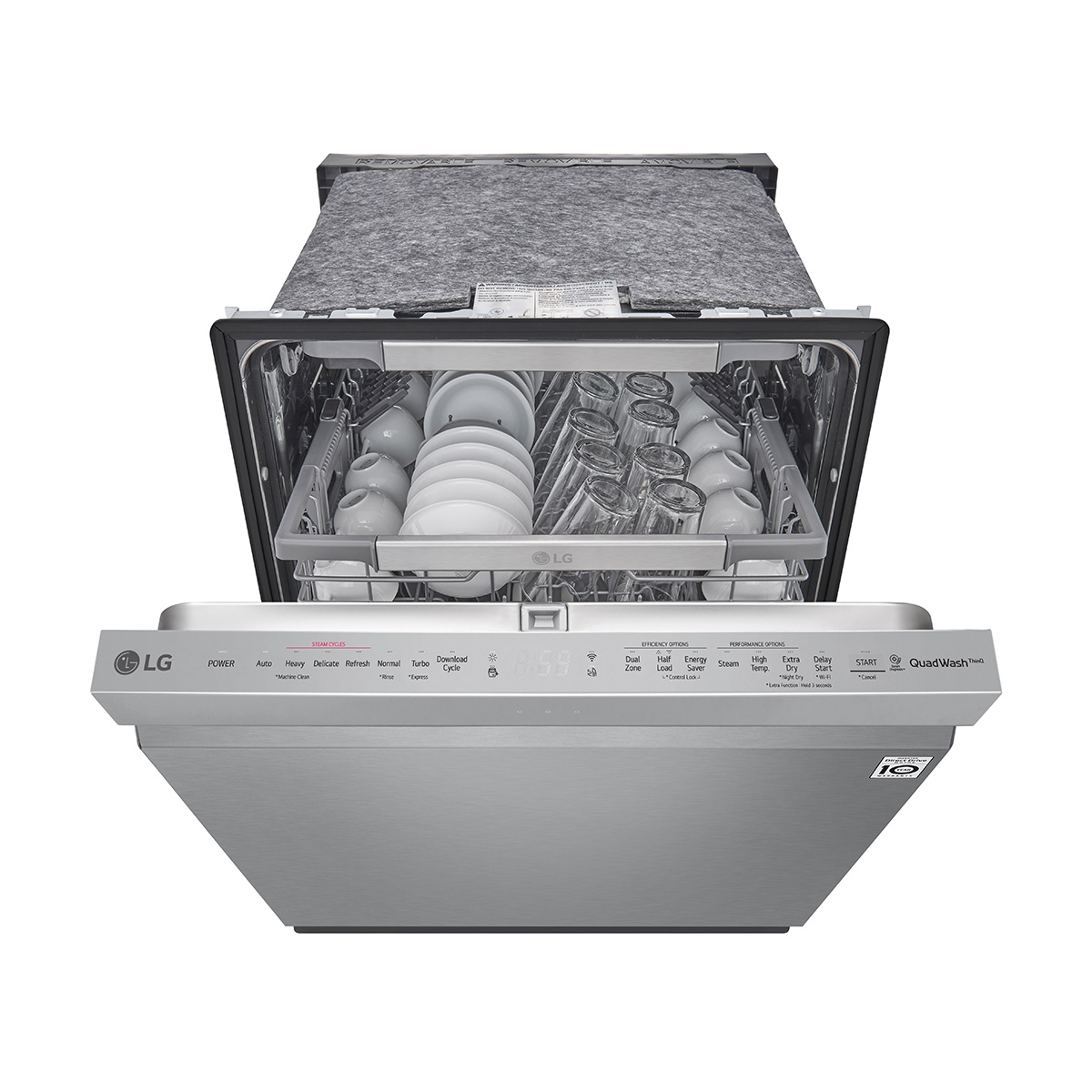 Lavavajillas LG QuadWash TrueSteam Empotre Acero Inoxidable color Negro LDP6810SS image number null