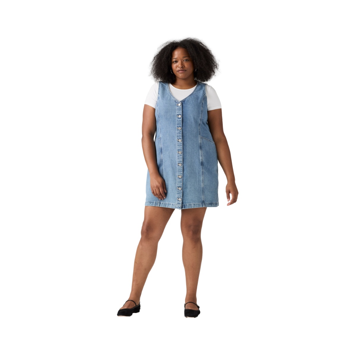 Vestido Cuello V Bot&oacute;n Levis Para Mujer Curvy image number null