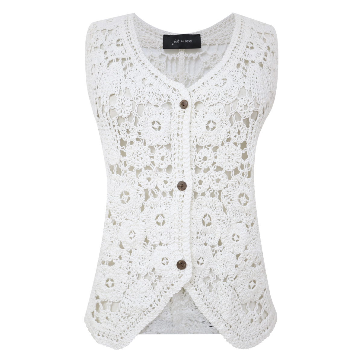 Chaleco de crochet con motivos florales para Mujer Petite JUST BY BASEL image number null