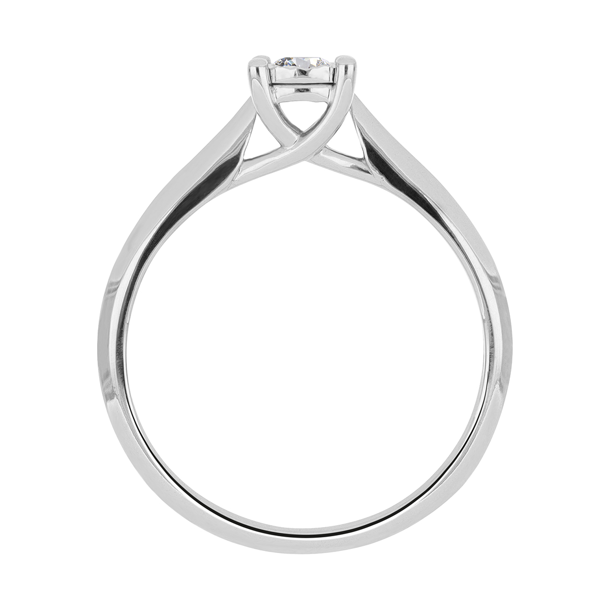 Solitario Oro Blanco 14K y 0.15 ct Diamante Romanza image number null